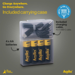 Pacco da 4 pile AA ricaricabili con connessione USB-C da 2000mAh color nero quinta vista