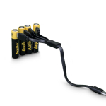 Confezione da 4 pile AAA ricaricabili con connessione USB-C da 600mAh color nero quarta vista