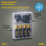 Confezione da 4 pile AAA ricaricabili con connessione USB-C da 600mAh color nero quinta vista