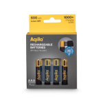 Confezione da 4 pile AAA ricaricabili con connessione USB-C da 600mAh color nero settima vista