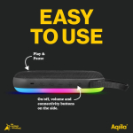 Altoparlante portatile con maniglia di presa e illuminazione RGB 8 colori 30 W color nero quinta vista