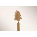 Penna in bambù con design ad albero di Natale e inchiostro blu color legno seconda vista fotografica