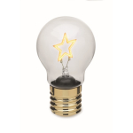 Lampadina LED decorativa con design a filamento e alimentazione a batterie color giallo seconda vista