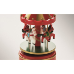 Mini carillon in legno con carosello natalizio girevole color multicolore terza vista fotografica