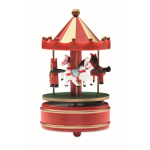 Mini carillon in legno con carosello natalizio girevole color multicolore quinta vista