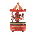 Mini carillon in legno con carosello natalizio girevole color multicolore sesta vista