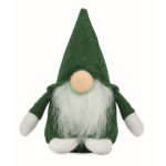 Gnomo decorativo in feltro con barba in poliestere e imbottitura in cotone color verde
