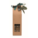 Set aromatico con diffusore in vetro e candela profumata alla vaniglia color beige settima vista