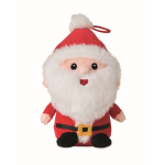 Peluche di Babbo Natale ricamato in poliestere con fiocco per appendere color rosso seconda vista