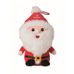 Peluche di Babbo Natale ricamato in poliestere con fiocco per appendere color rosso seconda vista principale