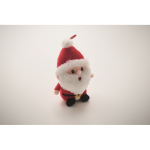 Peluche di Babbo Natale ricamato in poliestere con fiocco per appendere color rosso terza vista fotografica