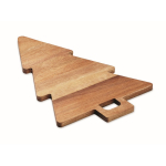 Tagliere da portata in legno di acacia a forma di albero di Natale color legno