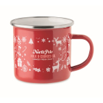 Tazza in metallo smaltato in stile natalizio con scatola singola 300 ml color rosso seconda vista principale