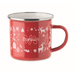 Tazza in metallo smaltato in stile natalizio con scatola singola 300 ml color rosso seconda vista principale