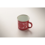 Tazza in metallo smaltato in stile natalizio con scatola singola 300 ml color rosso terza vista fotografica