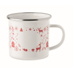 Tazza in metallo smaltato in stile natalizio con scatola singola 300 ml color bianco seconda vista