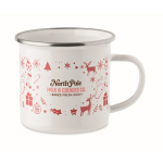 Tazza in metallo smaltato in stile natalizio con scatola singola 300 ml color bianco seconda vista principale