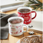 Tazza in metallo smaltato in stile natalizio con scatola singola 300 ml color bianco seconda vista ambiente principale