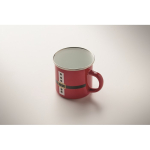 Tazza metallica smaltata con tema Babbo Natale e scatola regalo 300ml color rosso terza vista fotografica