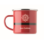 Tazza metallica smaltata con tema Babbo Natale e scatola regalo 300ml color rosso quinta vista principale