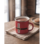 Tazza metallica smaltata con tema Babbo Natale e scatola regalo 300ml color rosso vista ambiente