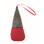 Decorazione a gnomo imbottita in cotone con nastro per appenderla color grigio seconda vista
