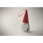 Decorazione a gnomo imbottita in cotone con nastro per appenderla color grigio terza vista fotografica