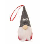Decorazione a gnomo imbottita in cotone con nastro per appenderla color grigio vista principale