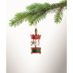 Decorazione a carillon in legno da appendere all’albero di Natale color rosso terza vista fotografica