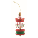 Decorazione a carillon in legno da appendere all’albero di Natale color rosso quinta vista