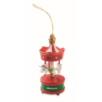 Decorazione a carillon in legno da appendere all’albero di Natale color rosso vista principale