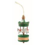 Decorazione a carillon in legno da appendere all’albero di Natale color verde quinta vista
