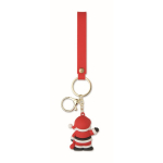 Portachiavi in plastica con figura di Babbo Natale e anello per appenderlo color rosso quinta vista