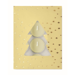 Set di 12 tealight profumate alla cannella in confezione natalizia color beige seconda vista