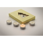 Set di 12 tealight profumate alla cannella in confezione natalizia color beige quarta vista fotografica