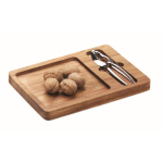 Set schiaccianoci e piatto in legno di acacia per regalo aziendale color legno seconda vista