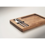 Set schiaccianoci e piatto in legno di acacia per regalo aziendale color legno terza vista fotografica