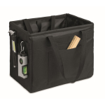 Organizzatore pieghevole multifunzione in RPET con manici e tasche color nero quarta vista
