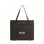 Organizzatore pieghevole multifunzione in RPET con manici e tasche color nero vista area di stampa