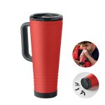 Bicchiere termico in acciaio inox a doppia parete con altoparlante integrato 700 ml color rosso
