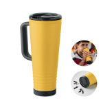 Bicchiere termico in acciaio inox a doppia parete con altoparlante integrato 700 ml color giallo