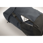 Zaino sportivo in RPET 600D con dettagli riflettenti 15L color blu ottava vista fotografica