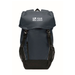 Zaino sportivo in RPET 600D con dettagli riflettenti 15L color blu vista area di stampa