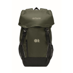Zaino sportivo in RPET 600D con dettagli riflettenti 15L color verde scuro terza vista principale