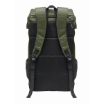 Zaino sportivo in RPET 600D con dettagli riflettenti 15L color verde scuro quarta vista