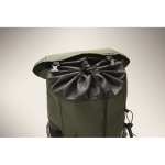 Zaino sportivo in RPET 600D con dettagli riflettenti 15L color verde scuro quinta vista fotografica