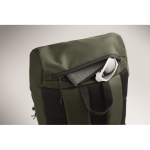 Zaino sportivo in RPET 600D con dettagli riflettenti 15L color verde scuro settima vista fotografica
