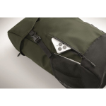 Zaino sportivo in RPET 600D con dettagli riflettenti 15L color verde scuro ottava vista fotografica