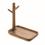Vassoio in legno di acacia da appoggio per portare con sé e per piccoli oggetti di uso quotidiano color legno