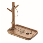Vassoio in legno di acacia da appoggio per portare con sé e per piccoli oggetti di uso quotidiano color legno terza vista